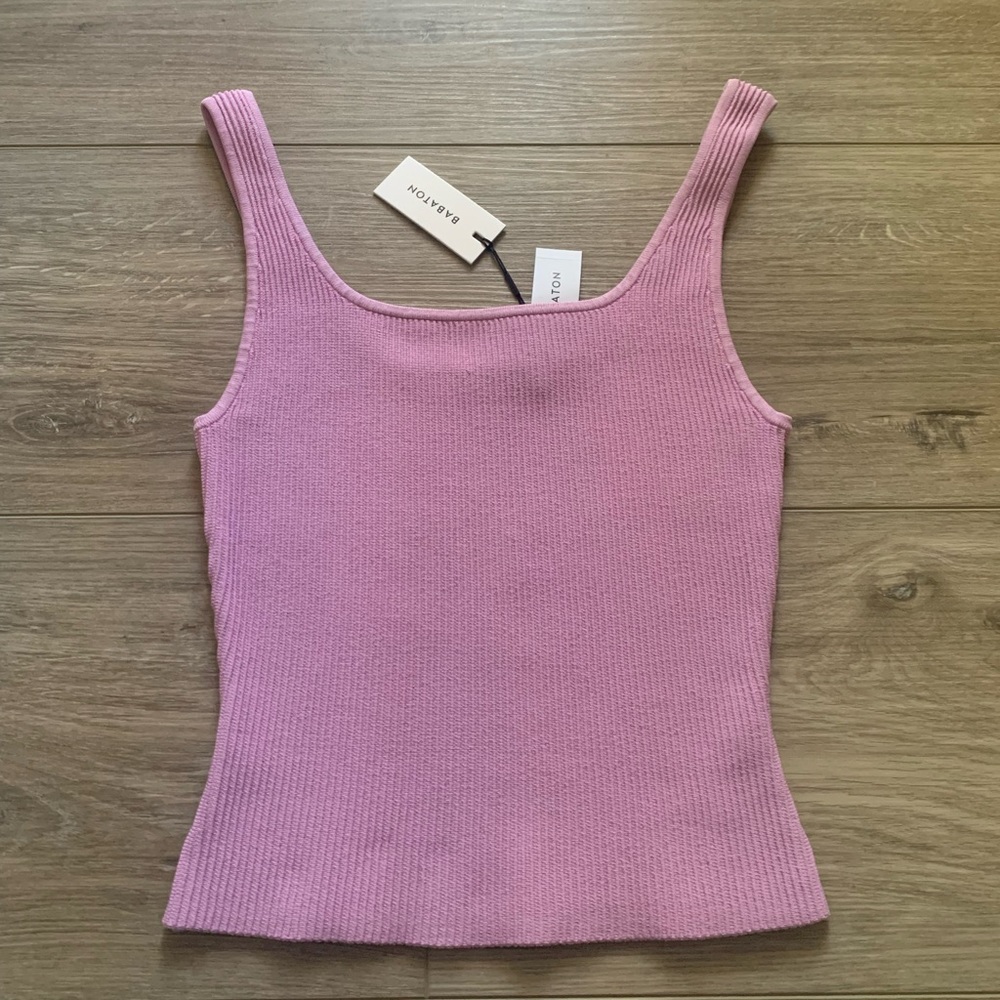 Babaton sculpt knit square neck top